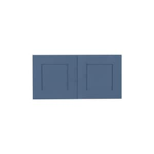 Lancaster Blue Plywood Shaker Stock Assembled Wall Kitchen Cabinet 36 in. W x 15 in. H x 24 in. D