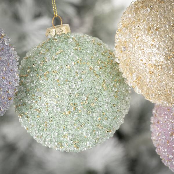 Bell Wreaths Red/White/Silver Makes 3 Nostalgic Christmas Beaded Cyrstal Ornament Kit - Solid Oak