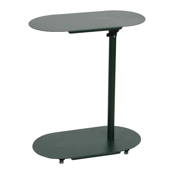 Storied Home Dark Green Steel Adjustable C Table