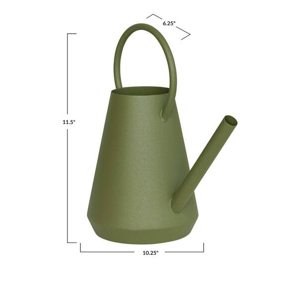 Storied Home 0.6 Gal. Matte Green Iron Watering Can AH3058 - The Home Depot