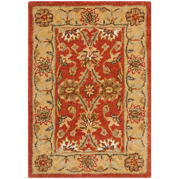 SAFAVIEH Antiquity Rust/Gold Doormat 2 ft. x 3 ft. Border Area Rug