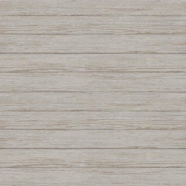 Chesapeake Ozma Light Grey Wood Plank Wallpaper Sample