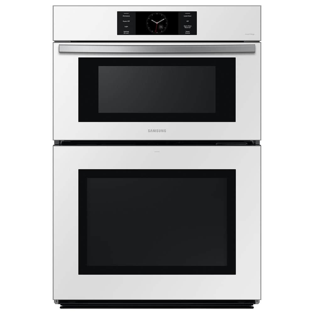 "Samsung Bespoke 30"" Microwave Combination Wall Oven in White Glass"