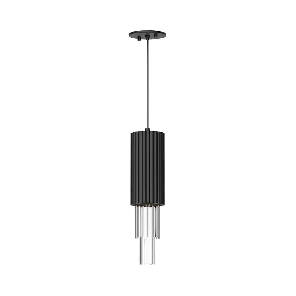 Bordeaux Matte Black Glass LED Pendant Light