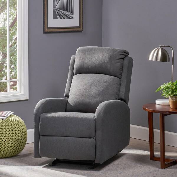 Polibi Dark Gray Fabric Rocker Recliner with Adjustable Backrest