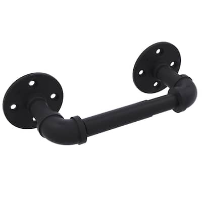 Pipeline Collection 2 Post Wall-Mount Toilet Paper Holder in Matte Black
