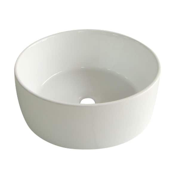 Round Vitreous China Vessel Sink in White