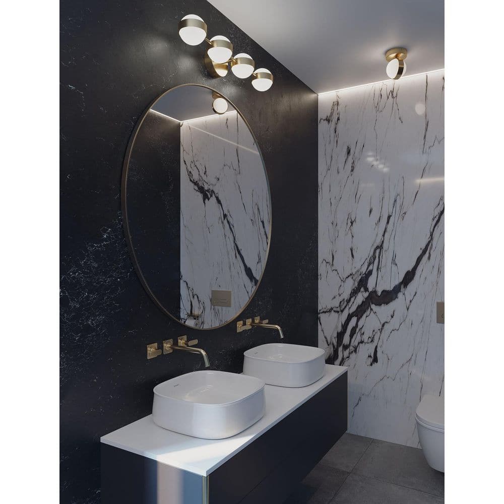 Verona 30 in. 8-Light Satin Brass Integrated LED Vanity Light with White Acrylic Shade price history on PriceWatchPro