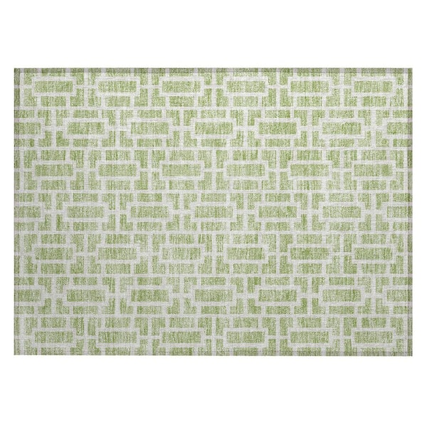 Chantille Machine Washable Indoor/Outdoor Abstract ACN916 Aloe 1 ft. 8 in. x 2 ft. 6 in. Area Rug
