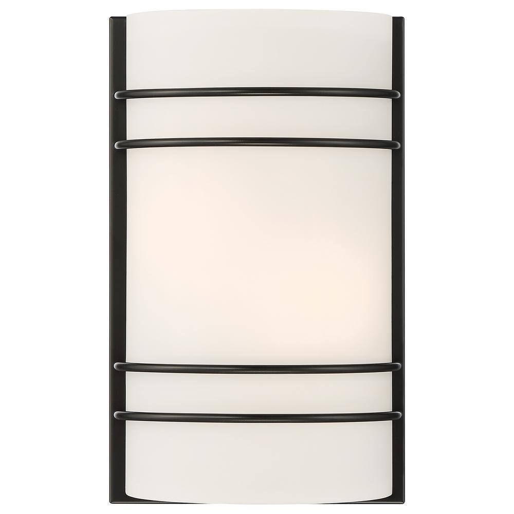 Artemis Matte Black Opal Glass LED Dimmable Wall Sconce