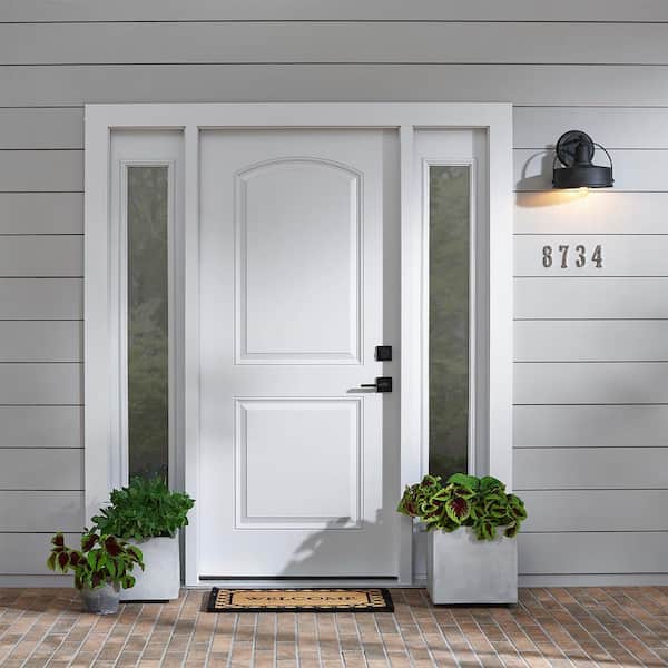 4 in. Satin Nickel Flush Mount Self-Adhesive House Number 0