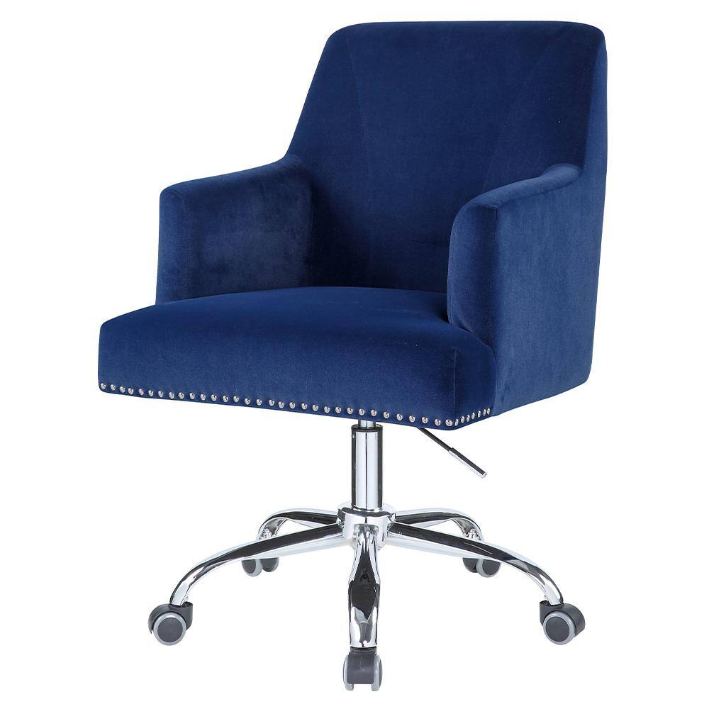 38" Blue Mesh and Metal Swivel Office Chair