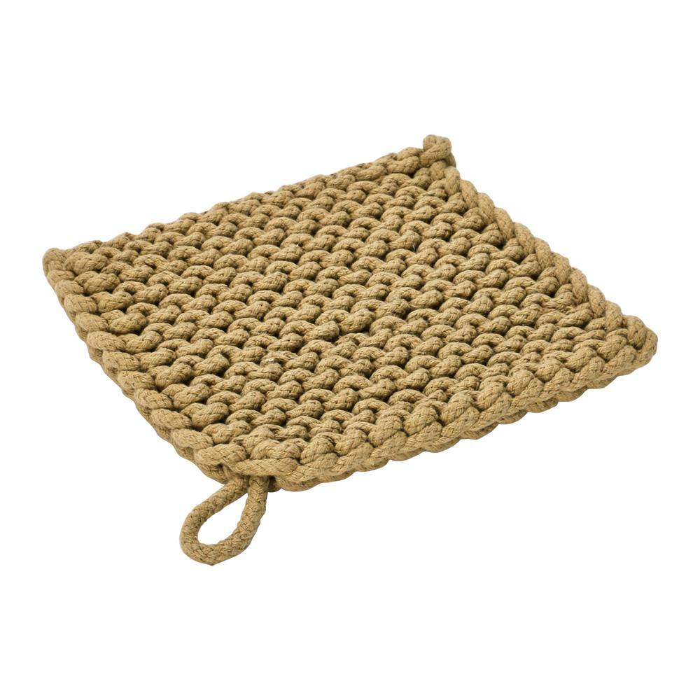 Handmade Cotton Crocheted Square Potholder Set, Multicolor