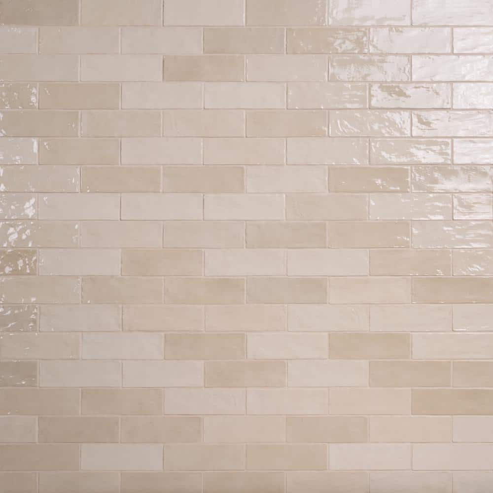 Beige 3" x 8" Glazed Ceramic Subway Wall Tile