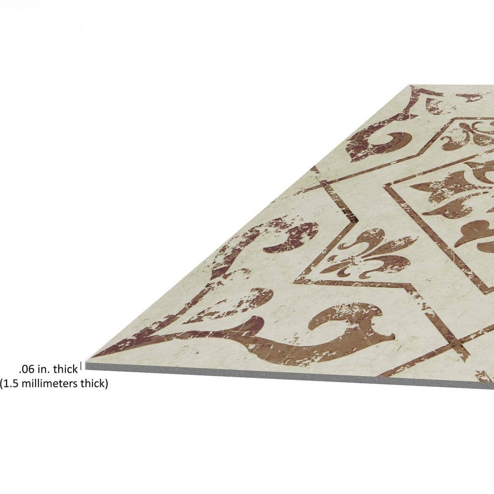 Retro Tan and Taupe 12'' x 12'' Vinyl Peel and Stick Floor Tiles