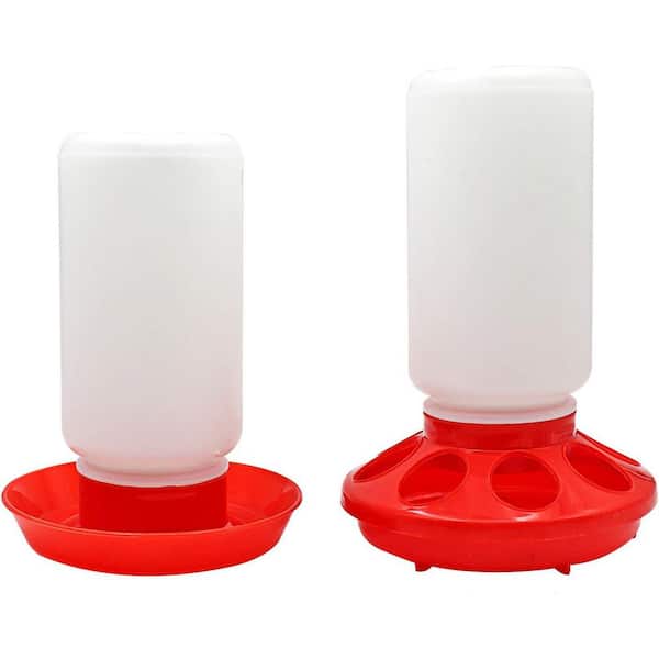 1 Liter Chick Feeder and Waterer Set Plastic Poultry Supplies for Chickens Ducklings Birds Quails