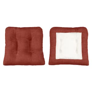 Lisa Solid Red 16 in. Non Skid Chair Pad