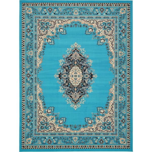 Unique Loom Reza Washington Turquoise 9' 0 x 12' 0 Area Rug