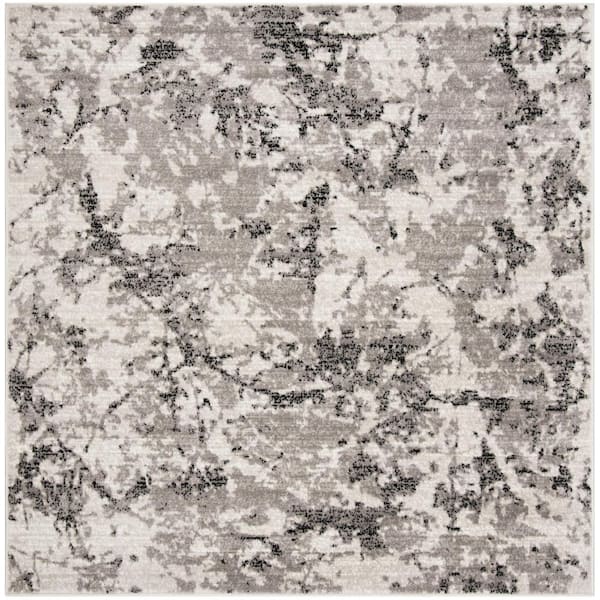 SAFAVIEH Skyler Gray/Ivory 7 ft. x 7 ft. Square Abstract Area Rug