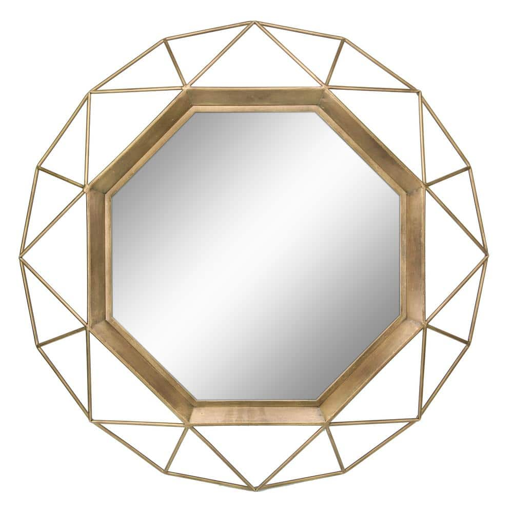 Stonebriar Collection Gold Geometric Hanging Wall Mirror