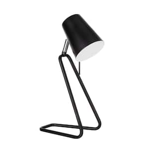 13-1/2 in. Black Desk Lamp with Metal Shade