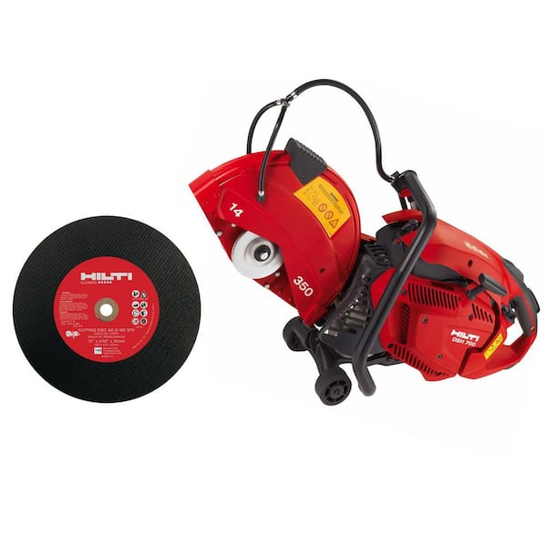 DSH 700X 32 in. x 10.3 in. Hand-Held Pull Start Concrete Gas Saw with (10) 14 in. Metal Deck Cutting Abrasive Blades