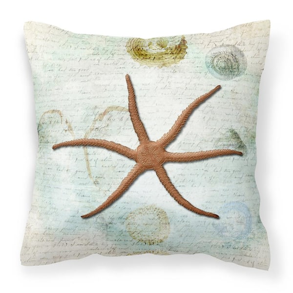 Caroline's Treasures 14 in. x 14 in. Multi-Color Lumbar Outdoor Throw Pillow Starfish Canvas