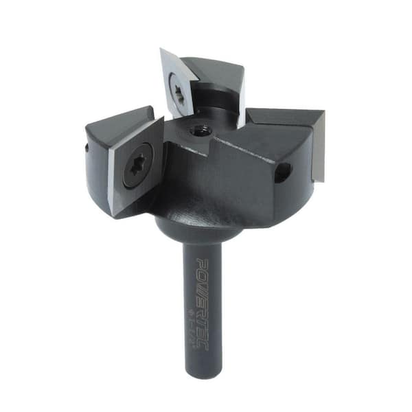 Slab Flattening Router Bit-3-Wing Carbide Inserts with 1/4 in. Shank, 1-1/2 in. Cutting Diameter