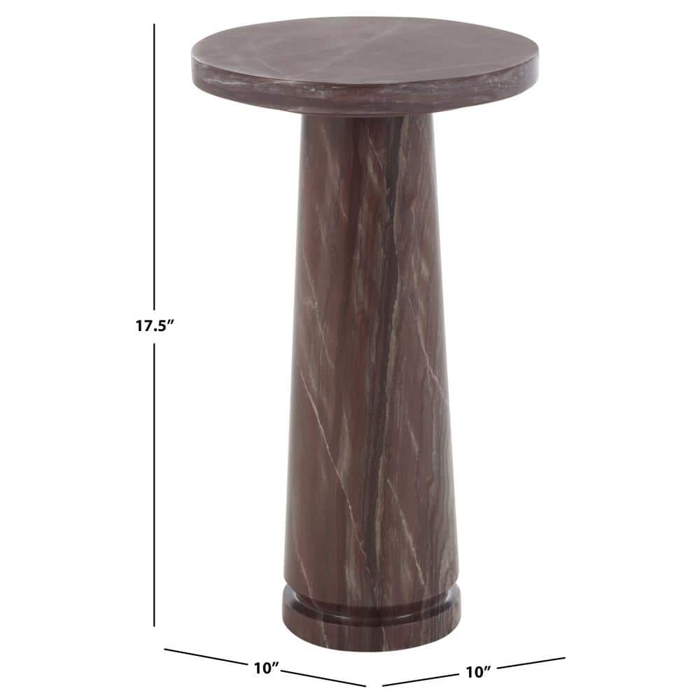 Valentia Pink Marble Round Pedestal Accent Table