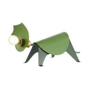 Gretchen 7.5 in. Modern Industrial Iron Triceratops LED Kids' Lamp, Green