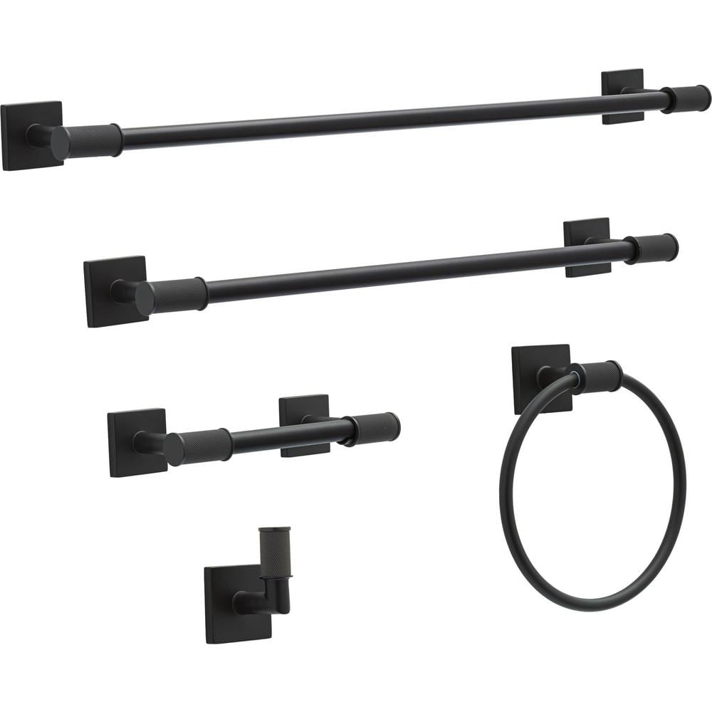 Matte Black Square Wall Mounted Toilet Paper Holder