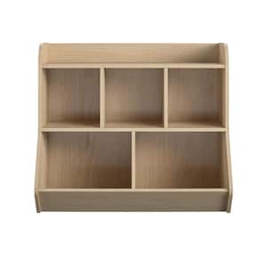 Nathan 31.1 in. Blonde Oak 4-Shelf Bookcase with 2-Toy Storage Bins