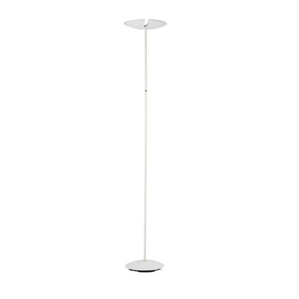 ORE International Vega 72 in. Satin White Dual LED Torchiere Floor Lamp