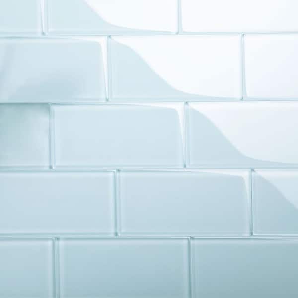 Giorbello (Sample) Glass Subway Midnight Blue 3-in x 6-in Glossy Glass Wall Tile