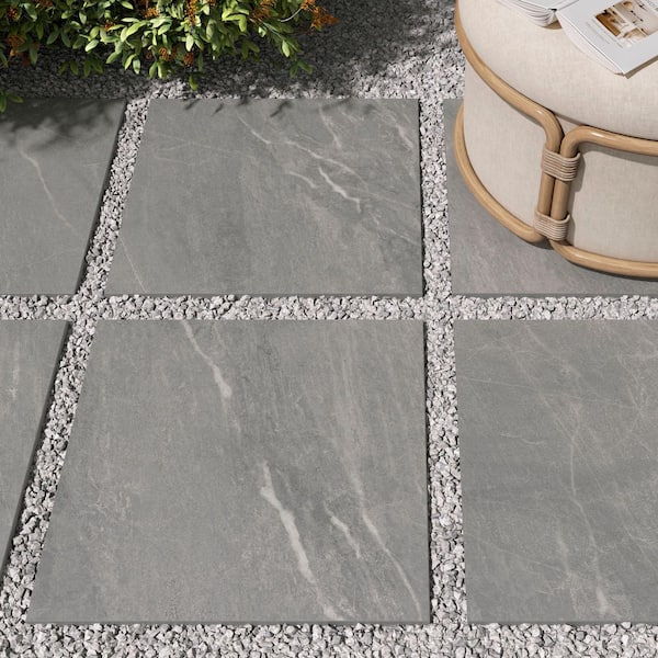 Corso Italia Alpe Steel 24 in. x 24 in. x 0.75 Quartzite Stone