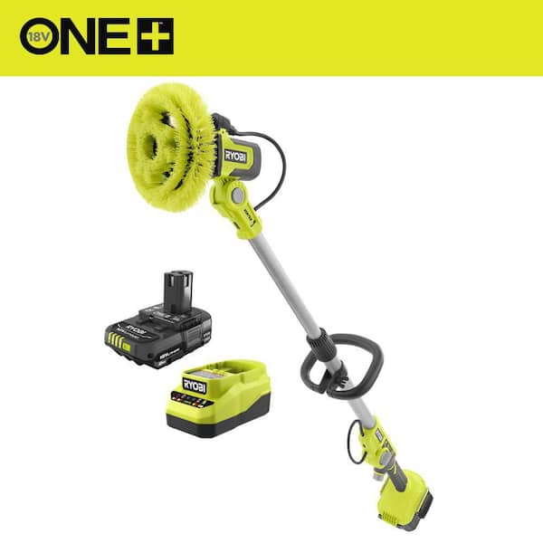 RYOBI ONE+ 18V Cordless Soap Dispensing Scrubber Kit with 2.0 Ah