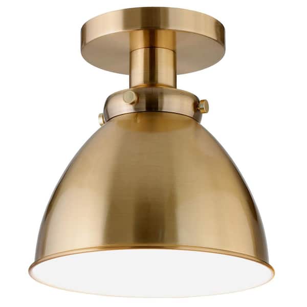 Meyer&Cross Madison 8 in. Brushed Brass Semi Flush Mount with Metal Shade