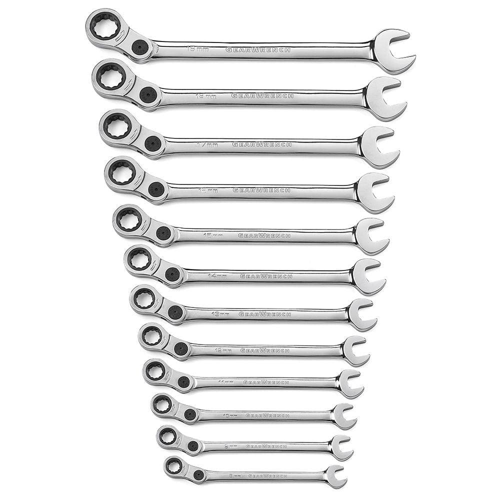 GEARWRENCH Indexing Combination Ratcheting Wrench Set (12-Piece)-85488 ...