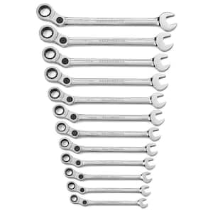 Metric 72-Tooth Indexing Combination Ratcheting Wrench Tool Set (12-Piece)