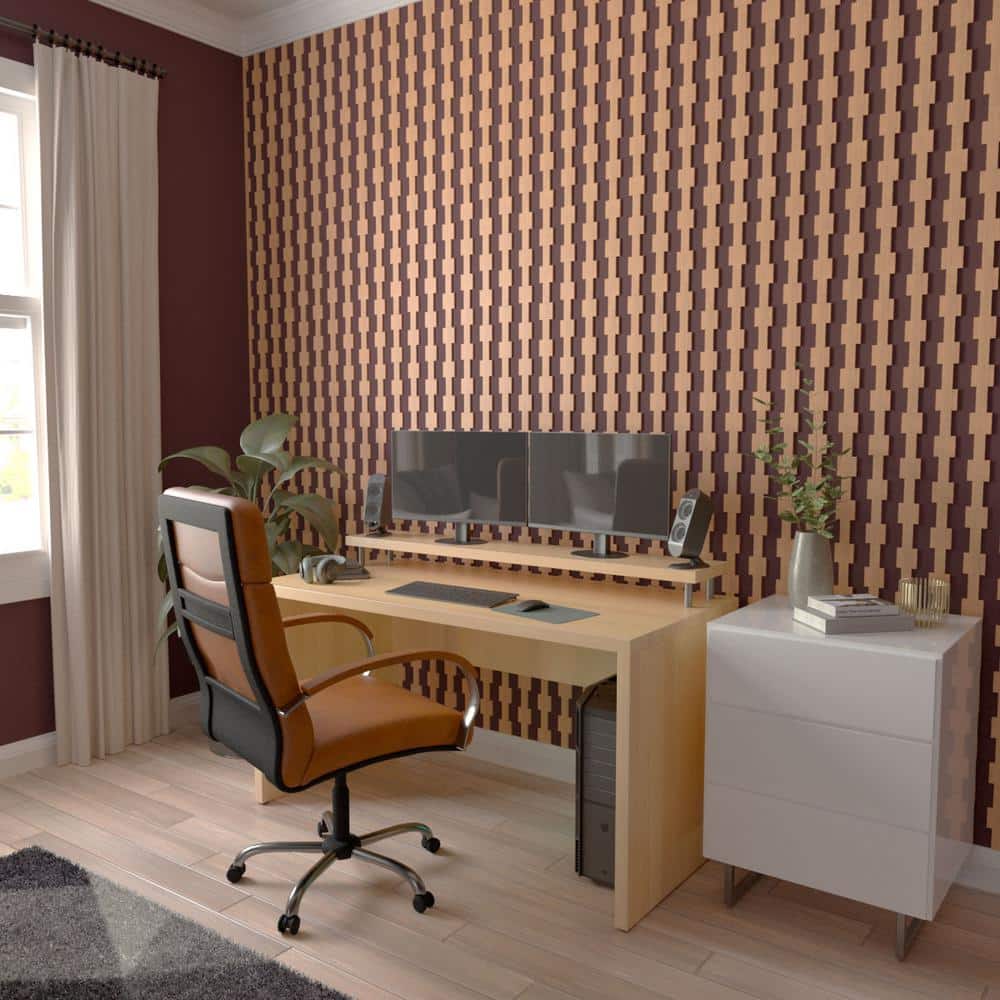 Midland 47" Cherry Wood Decorative Slat Wall Panel Kit
