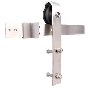72 in. Stainless Steel Interior Modern Barn Door Closet Track and Hardware Kit