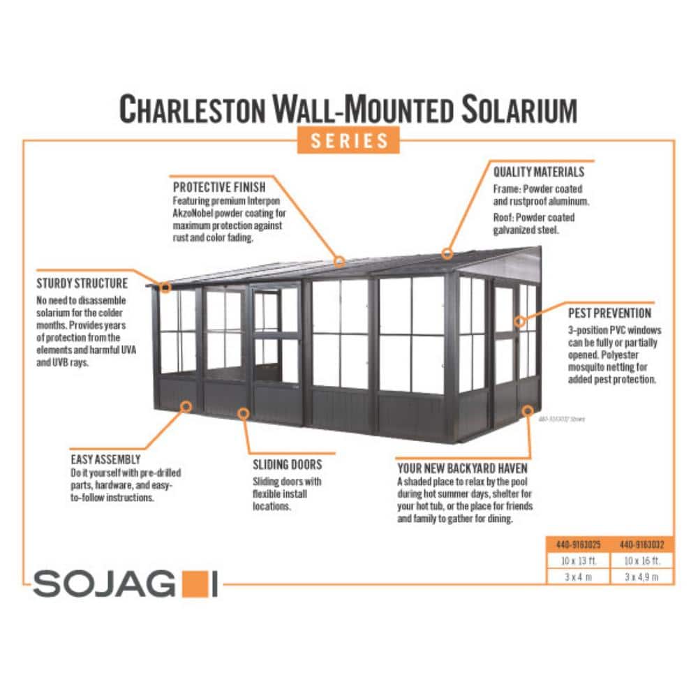 Charleston 10 ft x 10 ft Gray Aluminum and Steel Patio Gazebo