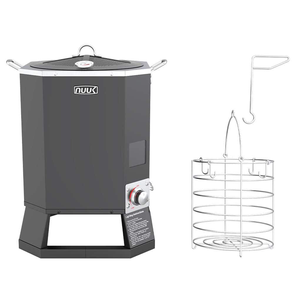 NUUK 27 qt. Outdoor Propane Turkey Fryer with Oil-Free BBQ Smoker