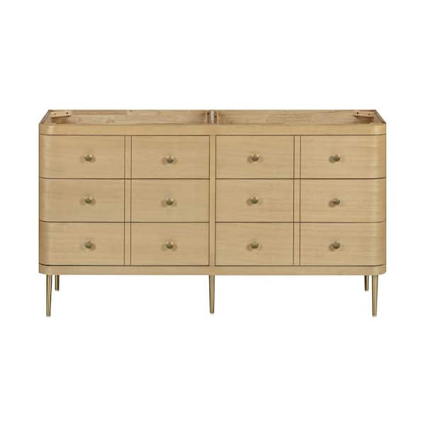 Serena 60 in. Bath Vanity Cabinet without Top in White Oak Assembled
