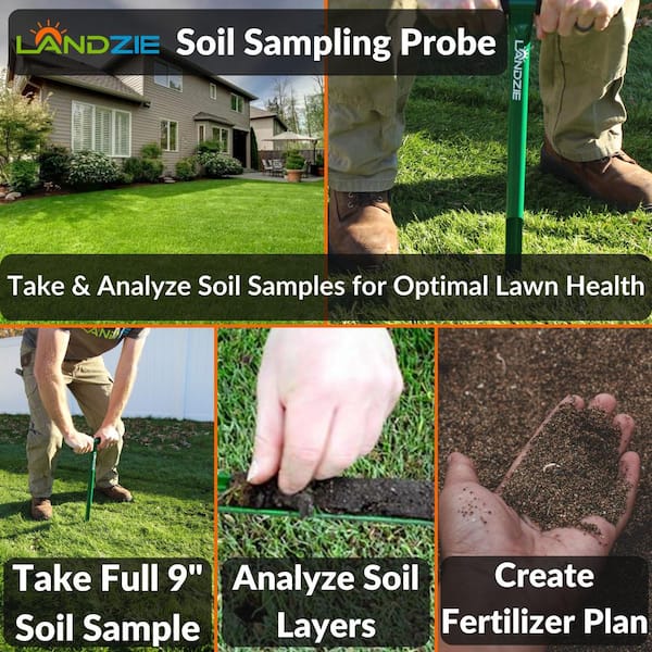 Soil Sample Probe 12 Inch With T Handle, Soil Sampler Tool, Soil Test Kit Soil Probe For Soil Sampling Plant Care Lawn Garden Farm