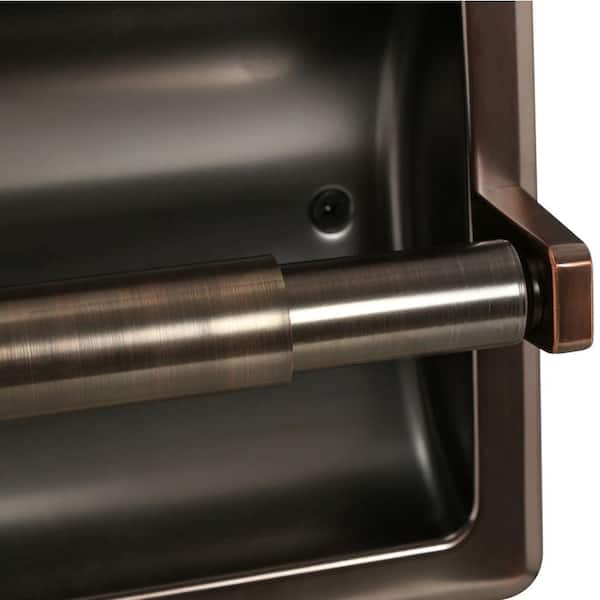 Recessed Toilet Paper Holder with Mounting Plate in Oil Rubbed Bronze