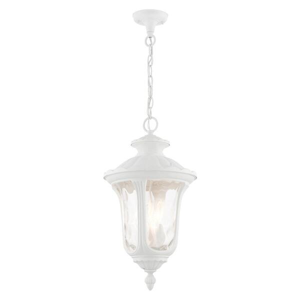 Livex Lighting Oxford 3-Light Textured White Outdoor Pendant