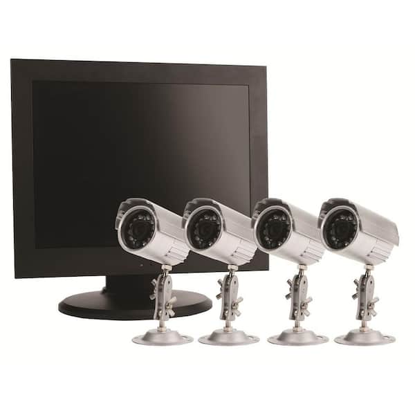 First Alert 4 CH 500 GB Hard Drive Surveillance System with (4) 400 TVL Cameras and 15 in. Monitor-DISCONTINUED