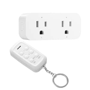 Indoor Remote Control Outlet Switch Set, 2 Independent Control, White