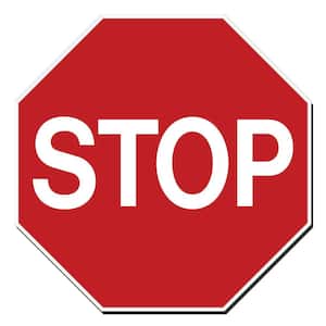 18 in. x 18 in. Octagon Stop Sign Printed on More Durable, Thicker, Longer Lasting Styrene Plastic